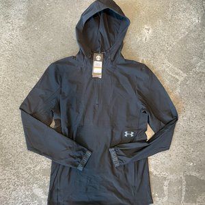 New Men's Small Under Armour Vanish Hybrid Quarter Zip Fitted Hoodie Black